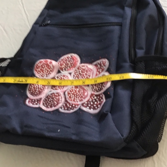 Navy Backpack with hand painted Design - Picture 4 of 5